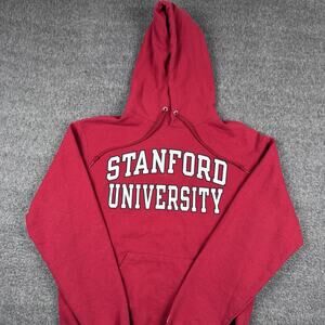 Champion Stanford University Hoodie Mens Medium Red NCAA Pullover Sweatshirt Y2K